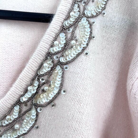 Vintage Ruth Chagnon Pink Lambswool Angora V-Neck Sweater - Picture 5 of 9